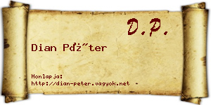 Dian Péter névjegykártya