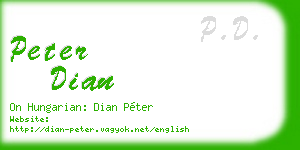 peter dian business card